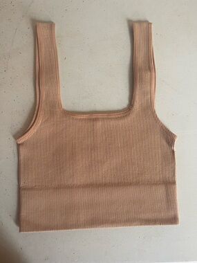 Ribbed Square-Neck Tank Top